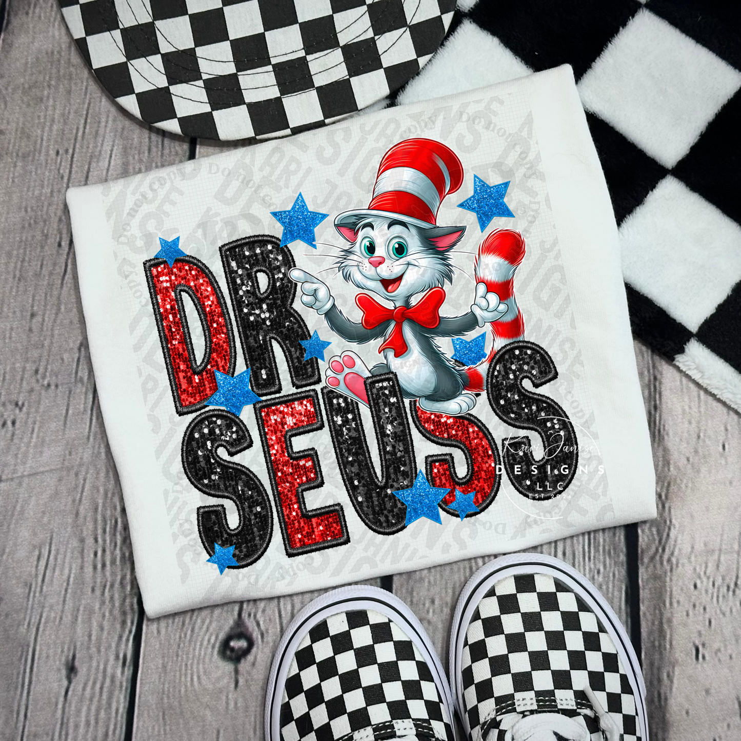 Dr Seuss Faux Embroidery