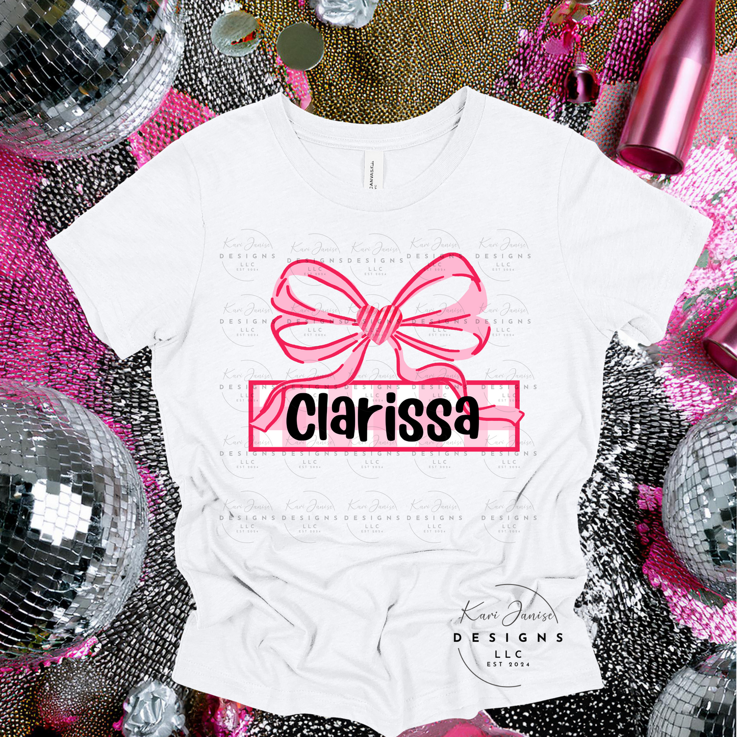 Coquette Bow Custom Valentine Name