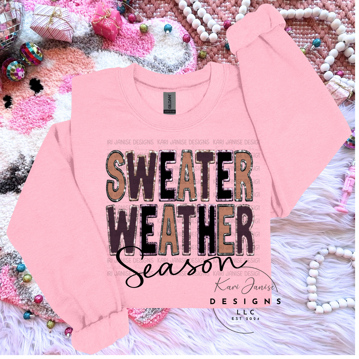 Sweater Weather Season (Mauve Faux Embroidery)