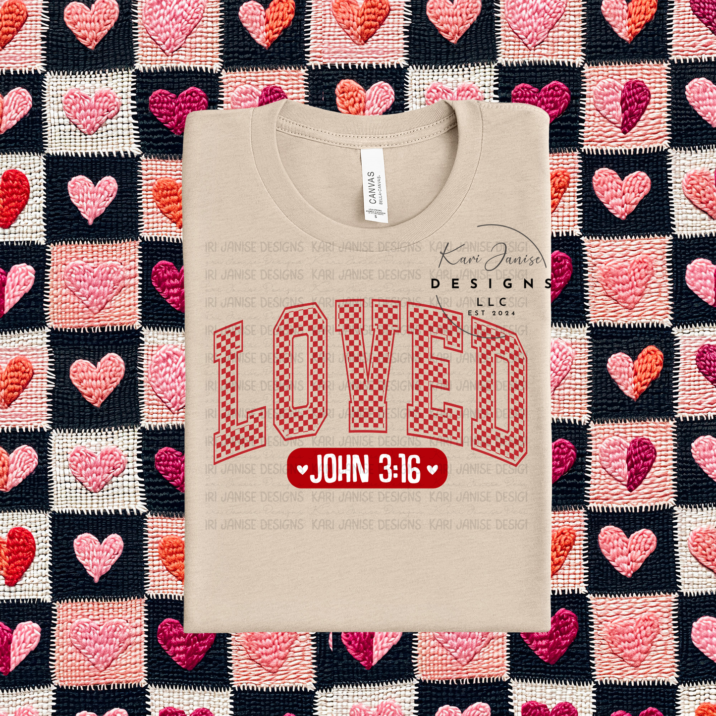 Checkered Loved John 3:16
