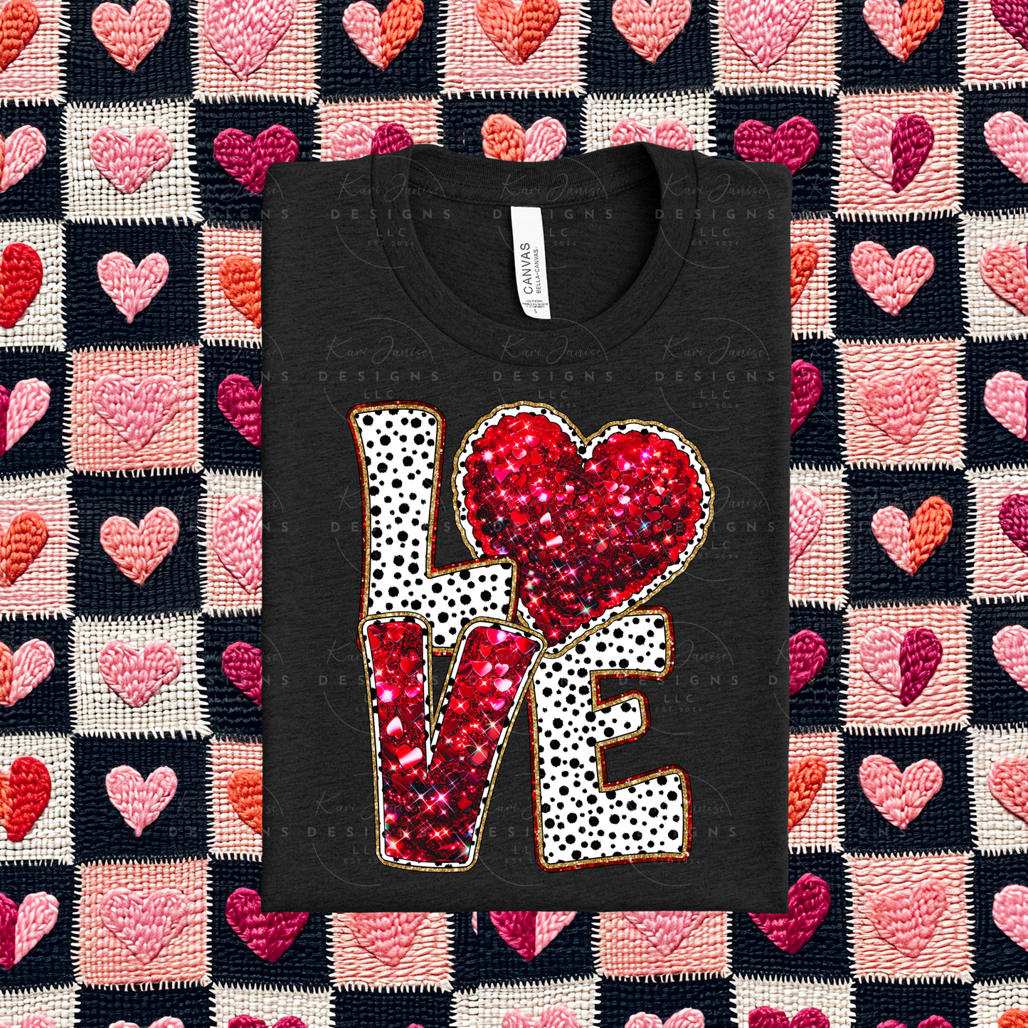 Faux Sequin Love