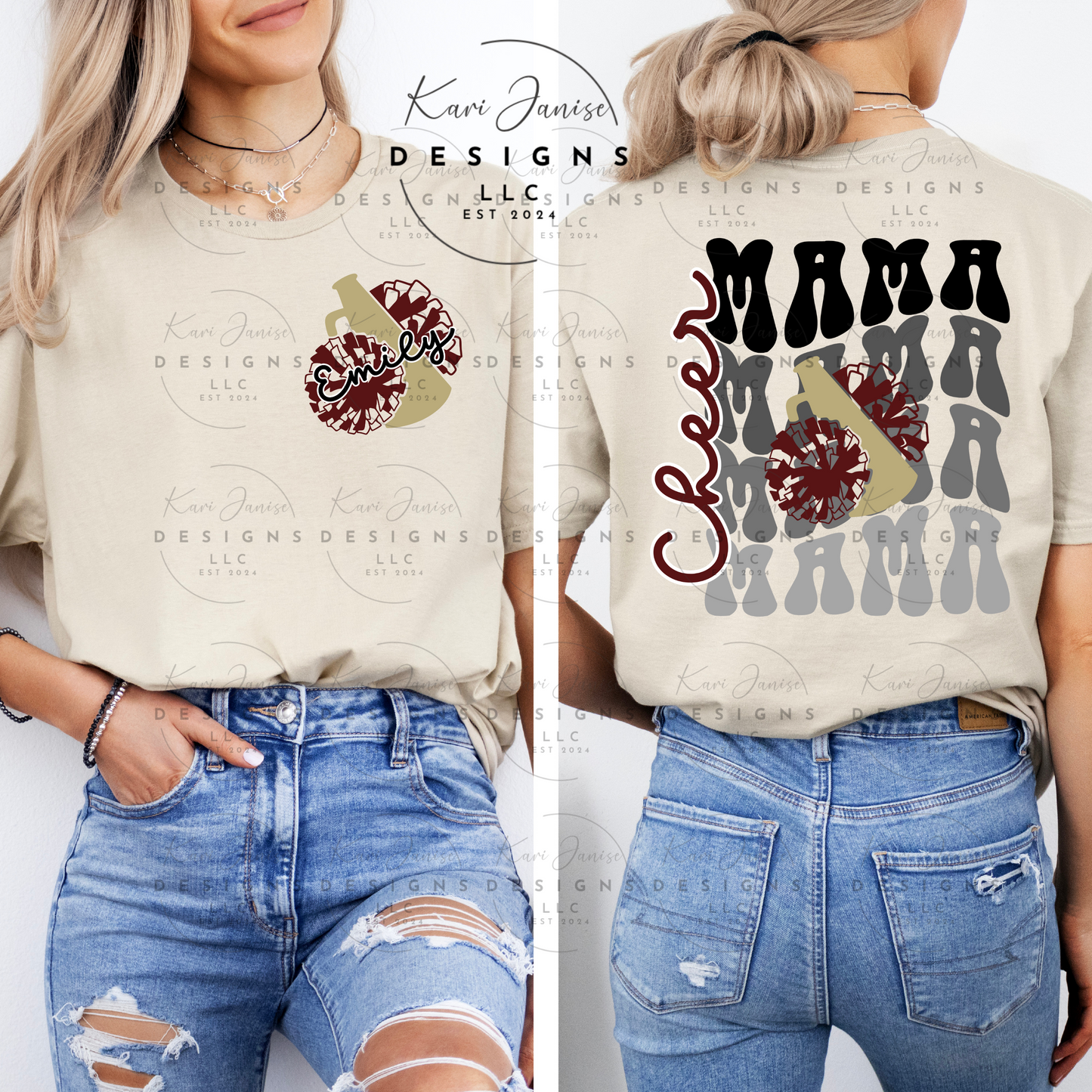 Stacked Cheer Mama - Custom Pocket Name