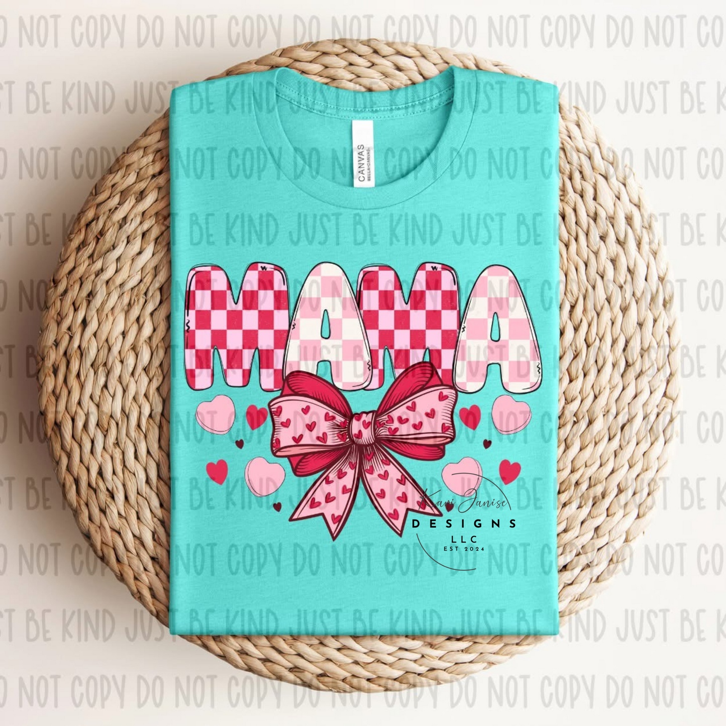 Checkered Mama with Bow