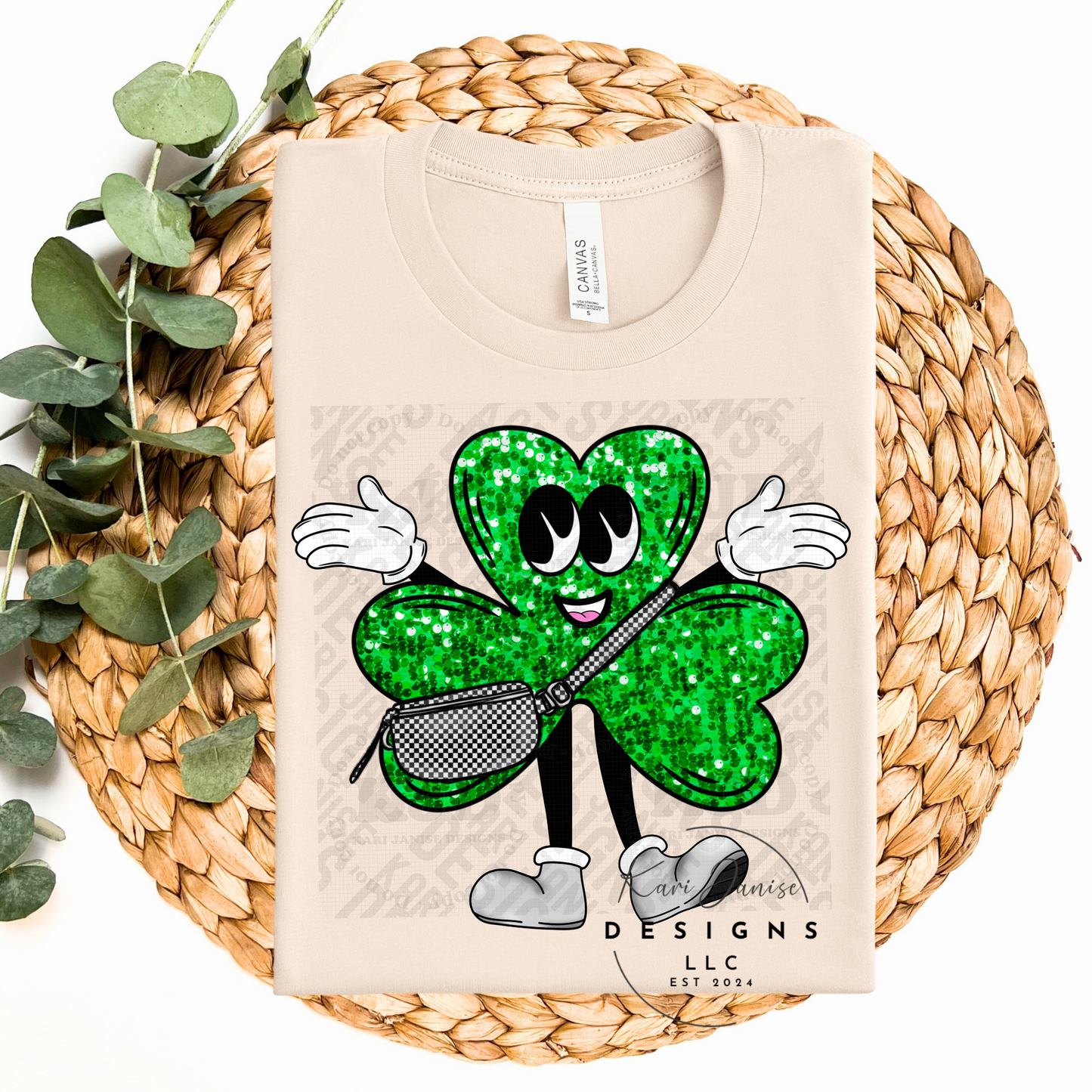 Crossbody Shamrock Faux Sequin