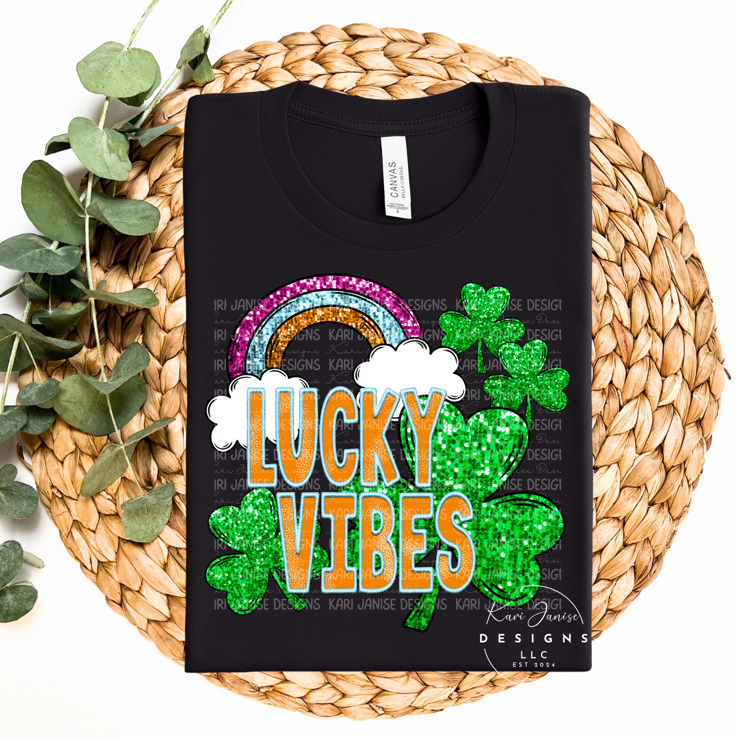 Lucky Vibes Faux Sequin