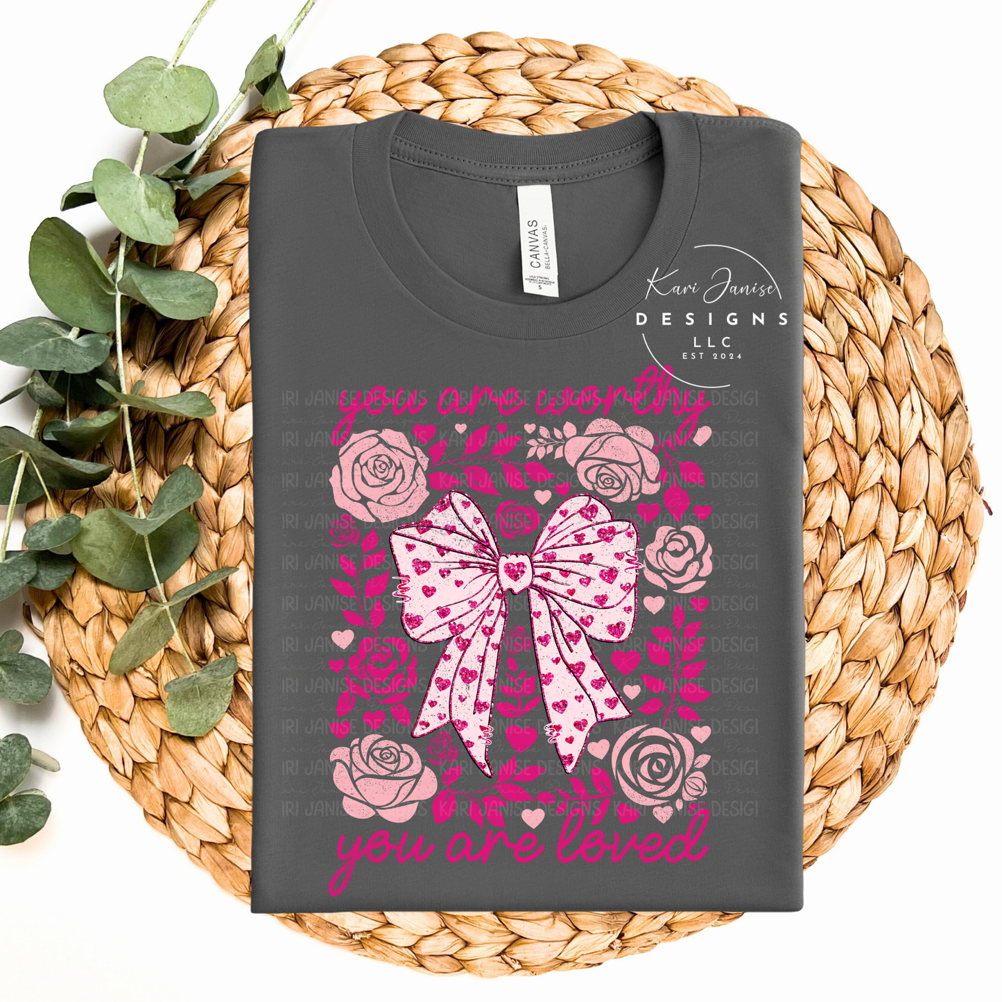 You Are Worthy and Loved Floral Bow