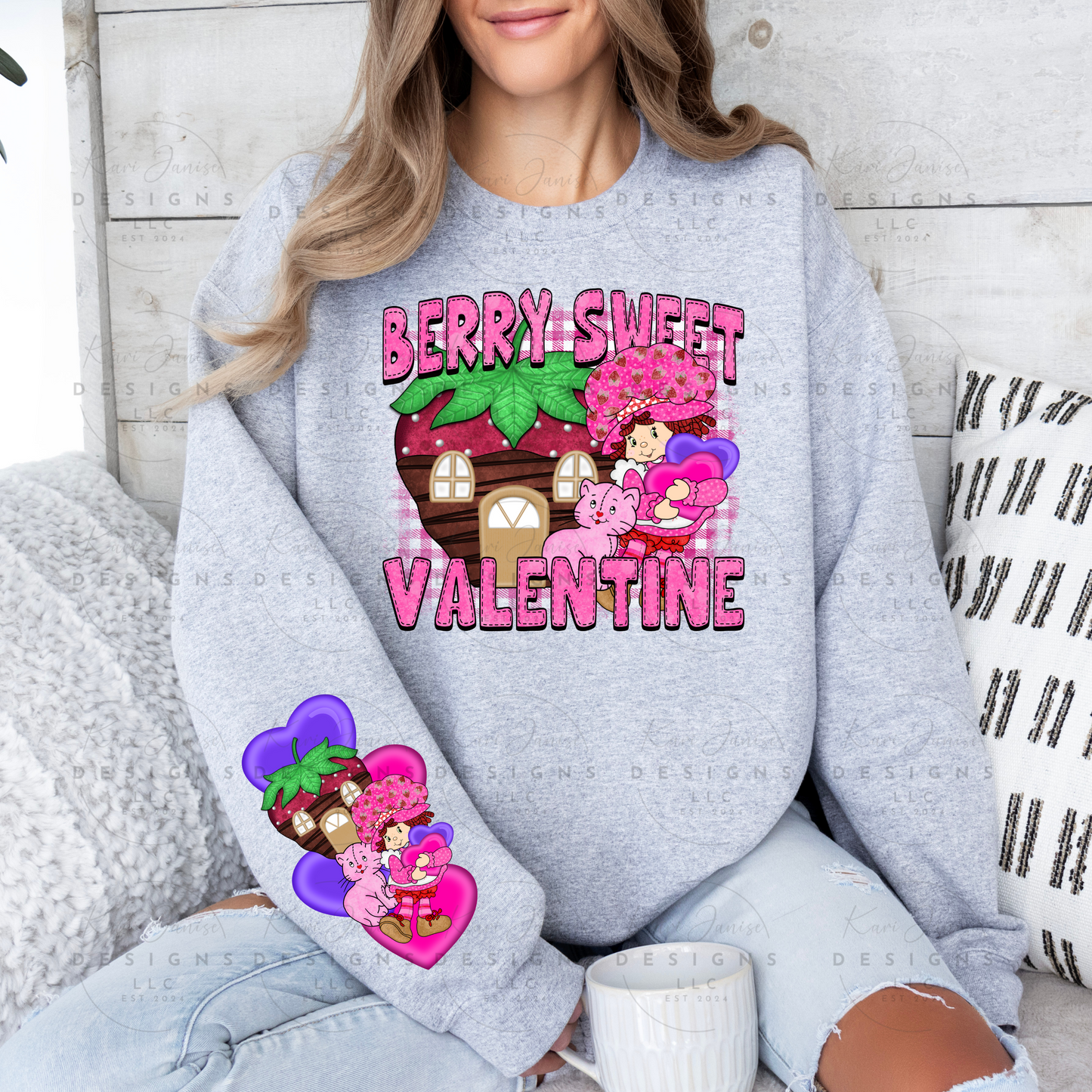 Strawberry Shortcake Berry Sweet Valentine with Sleeve Option