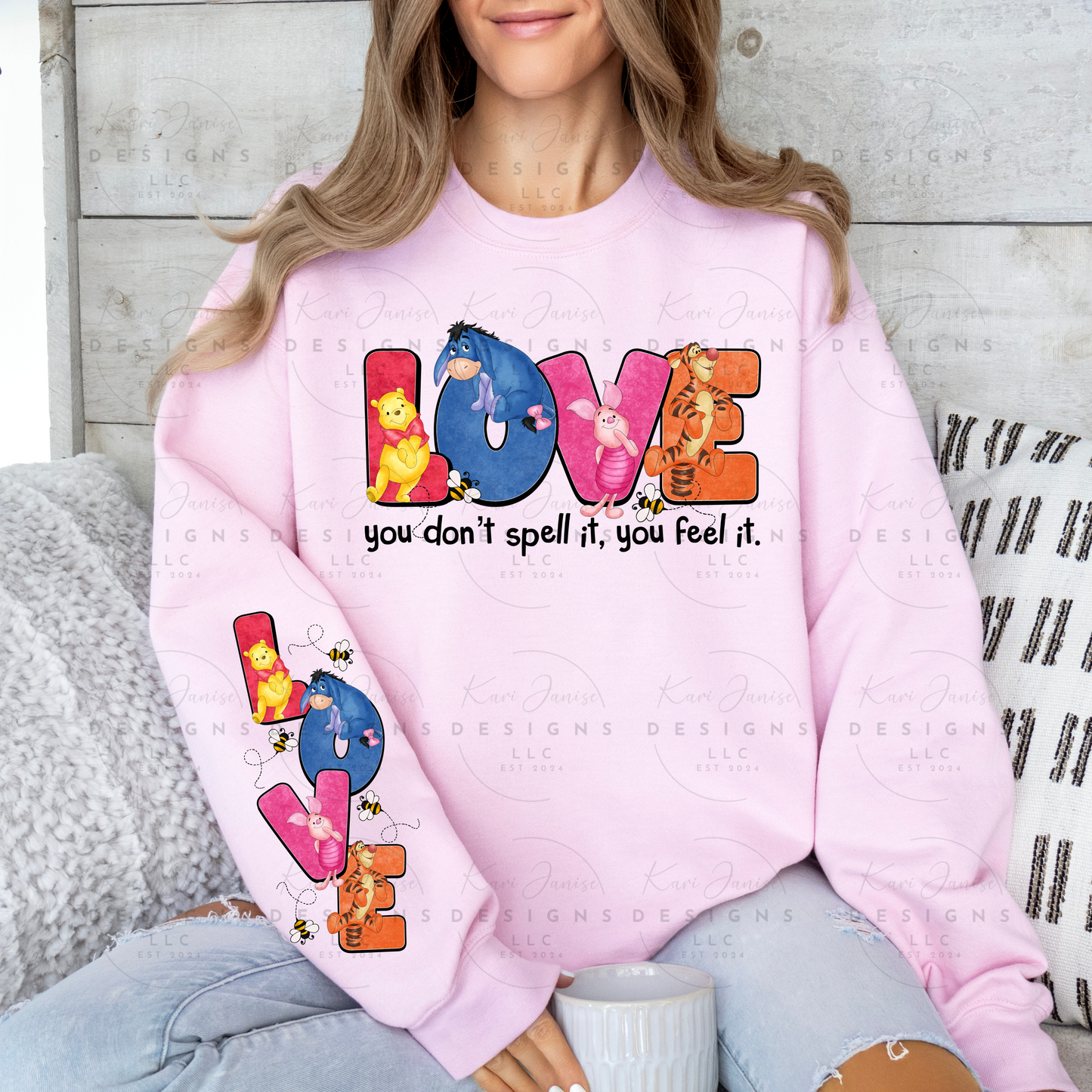Winnie & Friends You Don’t Spell Love, You Feel It with Sleeve Option