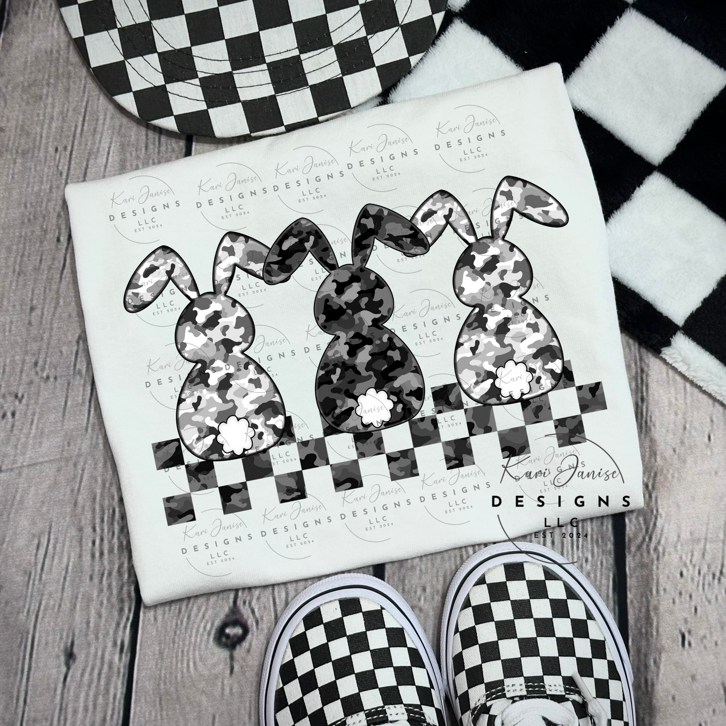 Black & White Camo Bunny