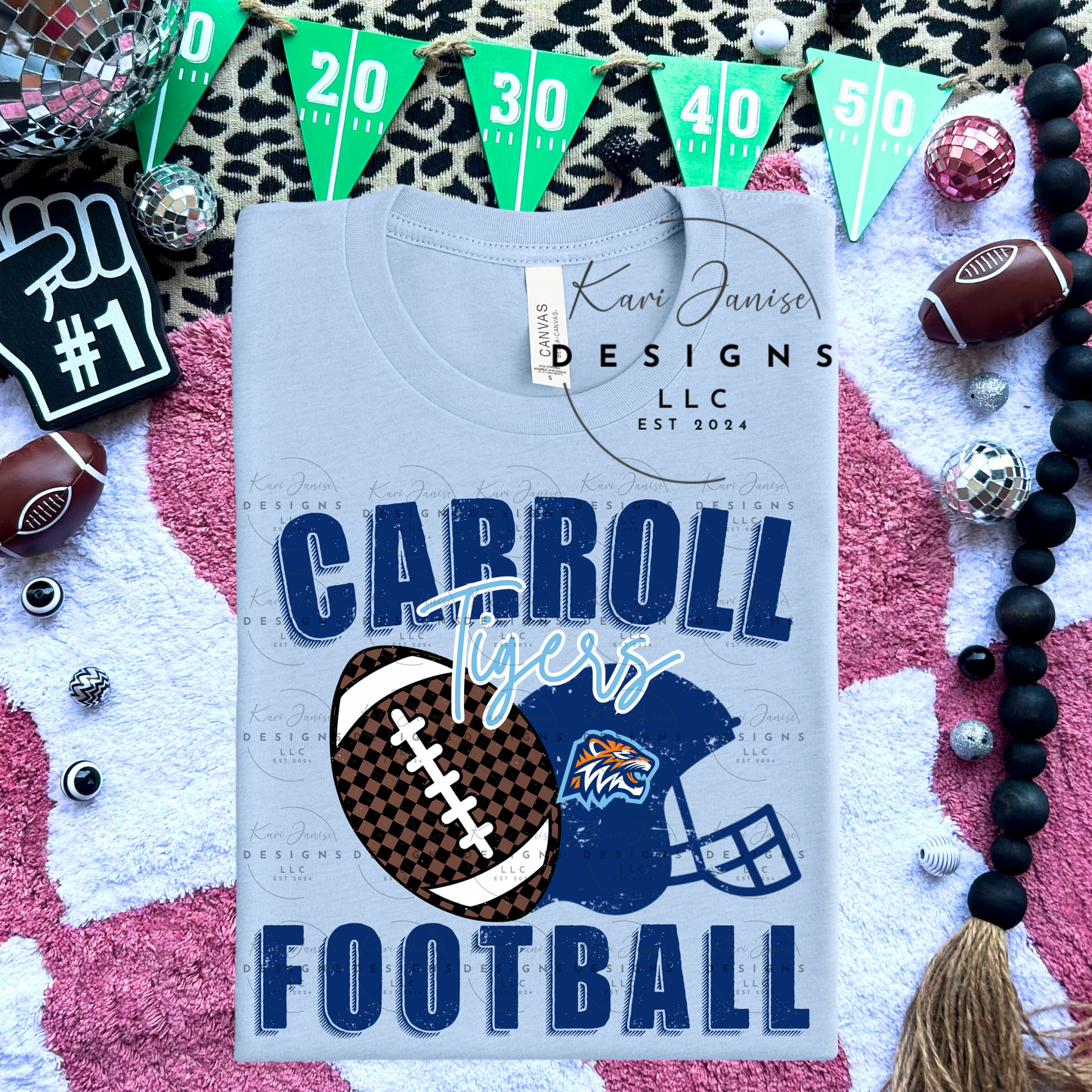 Checkered Football Mascot (Any School)