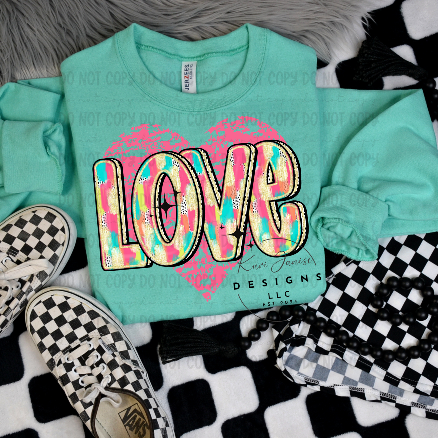 Multicolored Love Distressed Heart