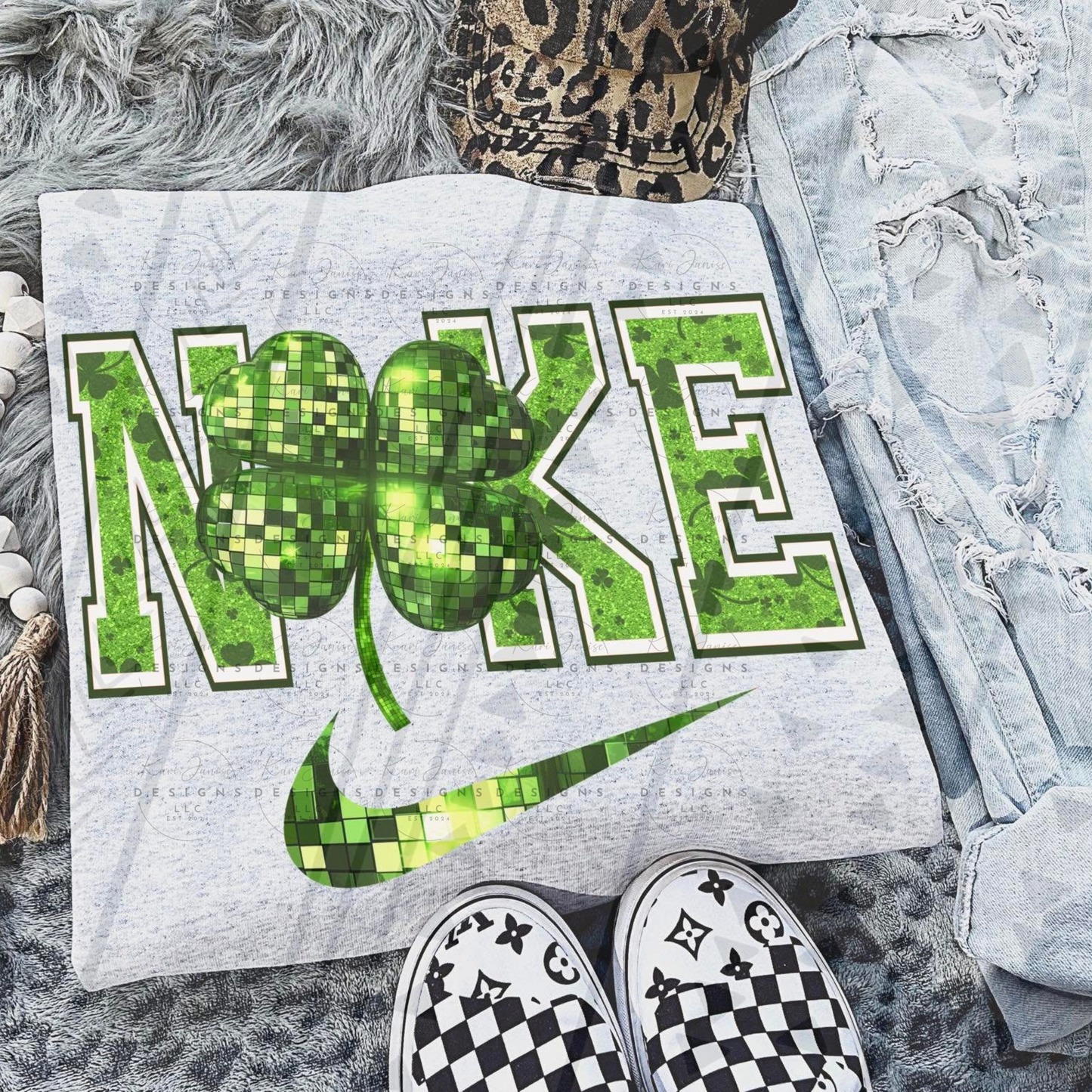 Shamrock Swoosh Faux Sequin