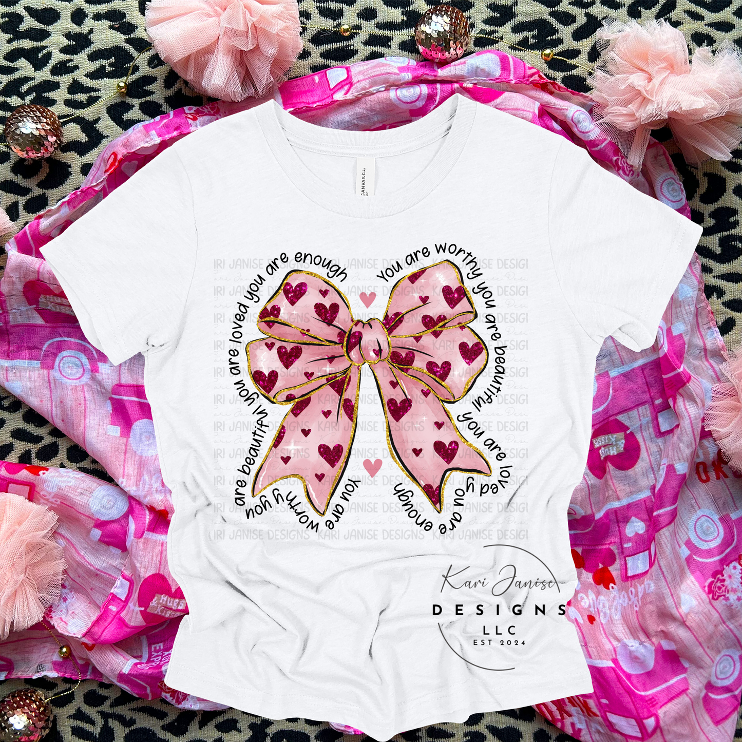 Coquette Heart Bow You Are Loved