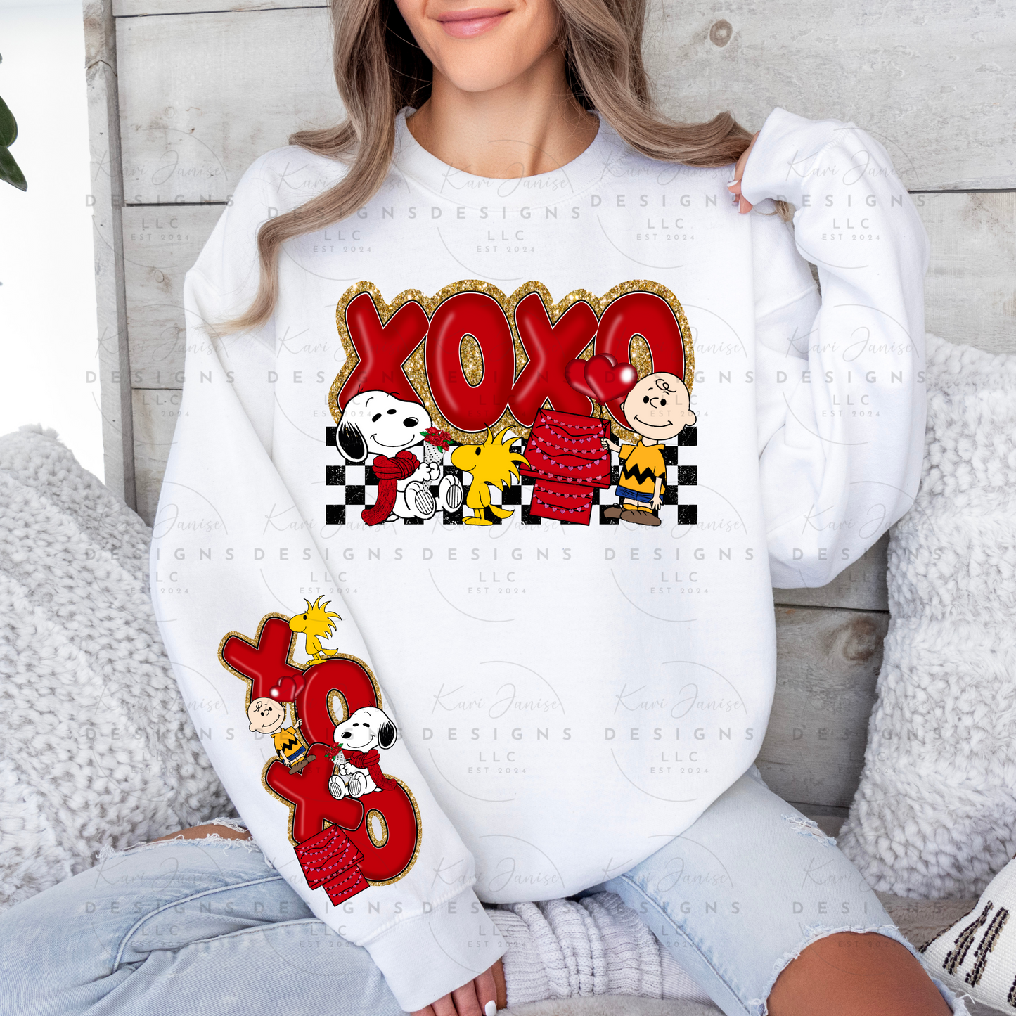 CB and Snoopy XOXO with Sleeve Option