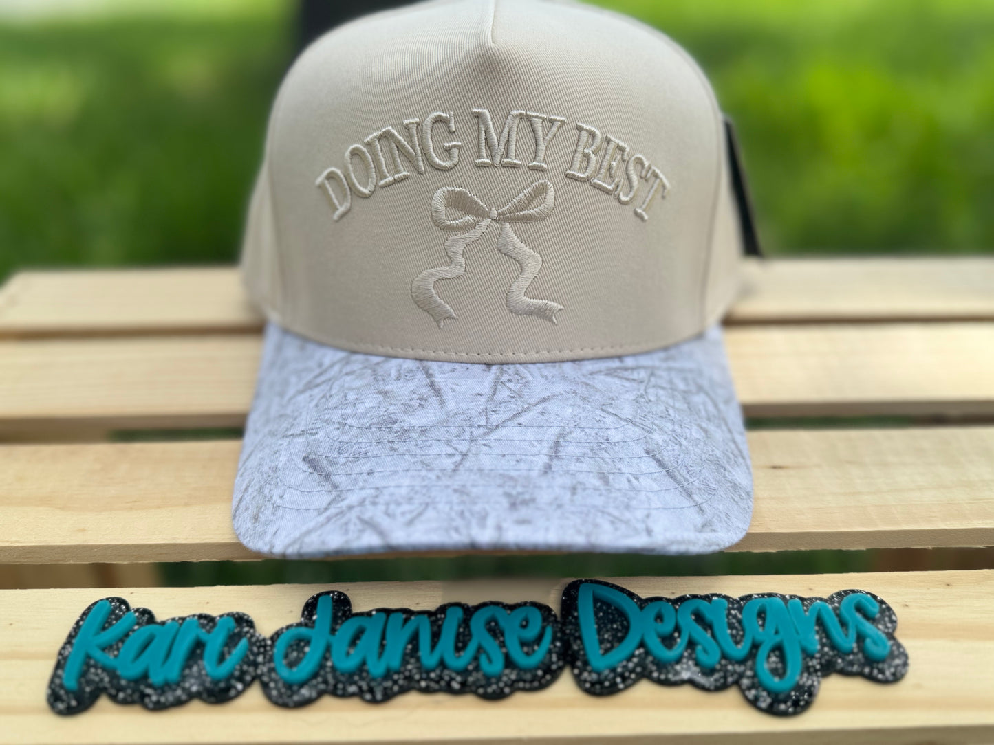 Doing My Best Camo Embroidered Snapback Hat
