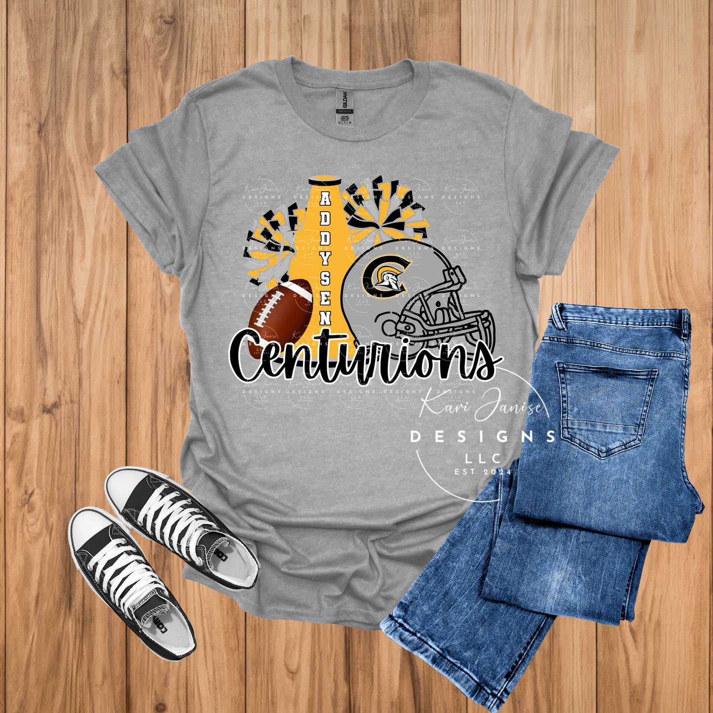 Cheer Pom & Football Custom - Any Name & School