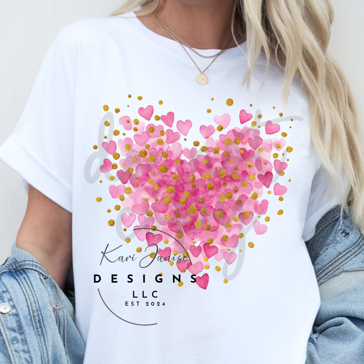 Pink & Gold Hearts