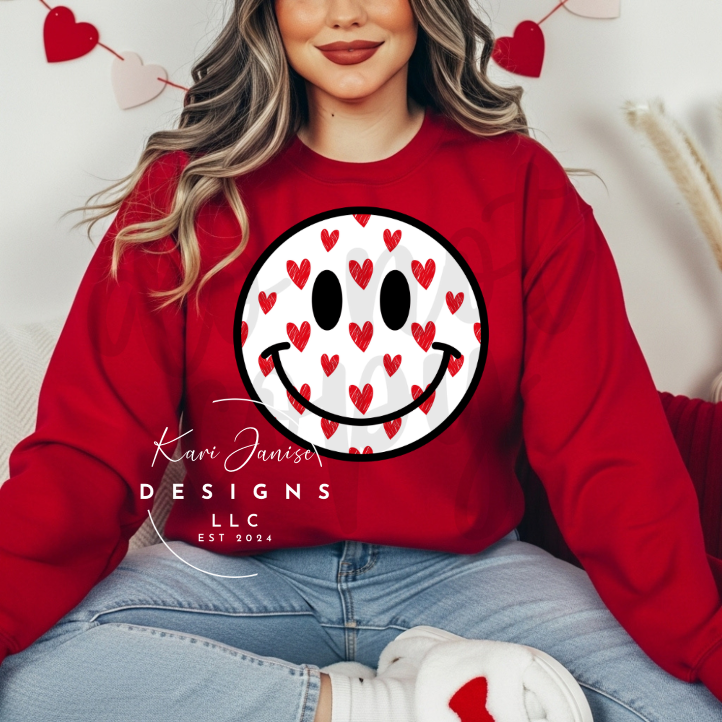 White Smiley Hearts