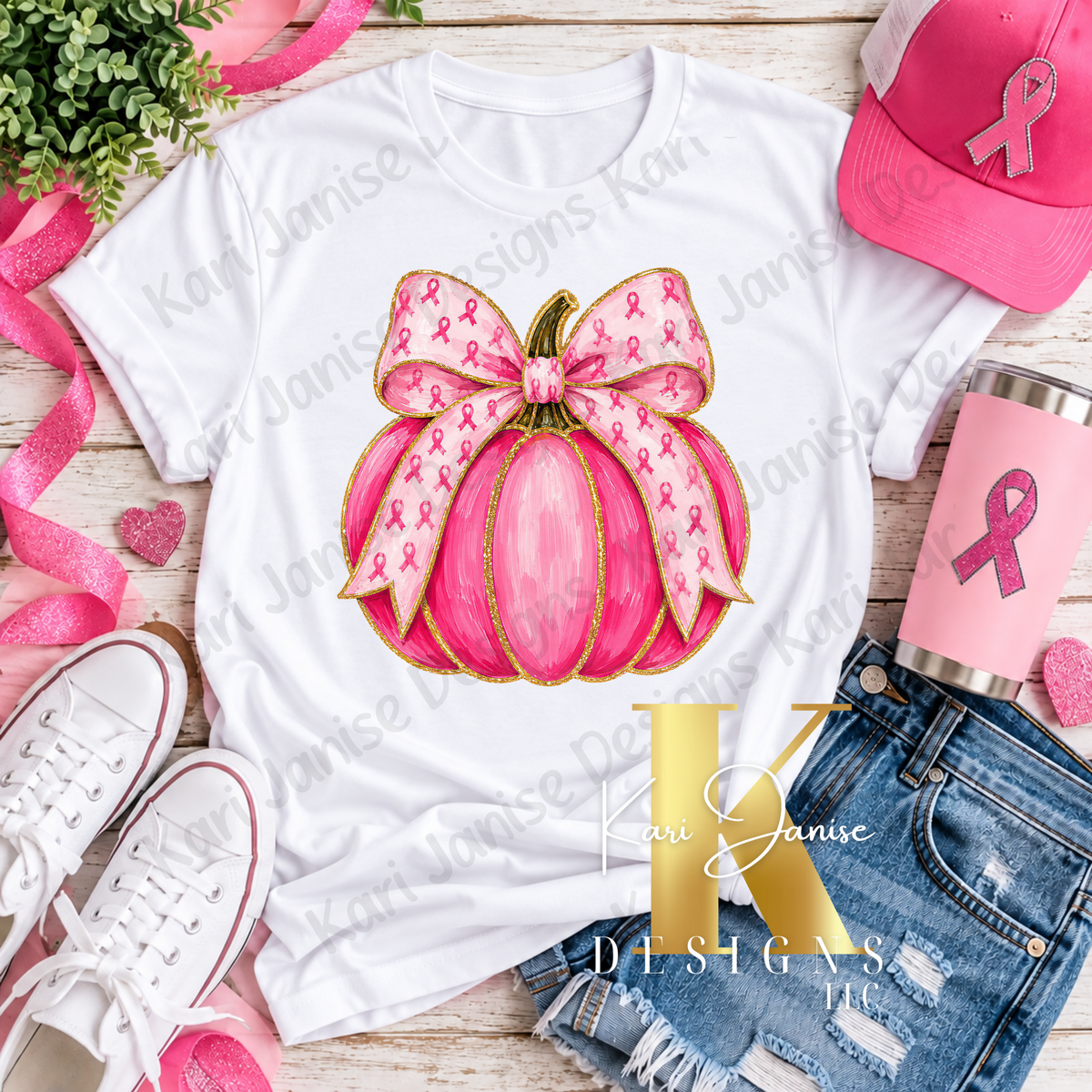 Watercolor Pink Pumpkin