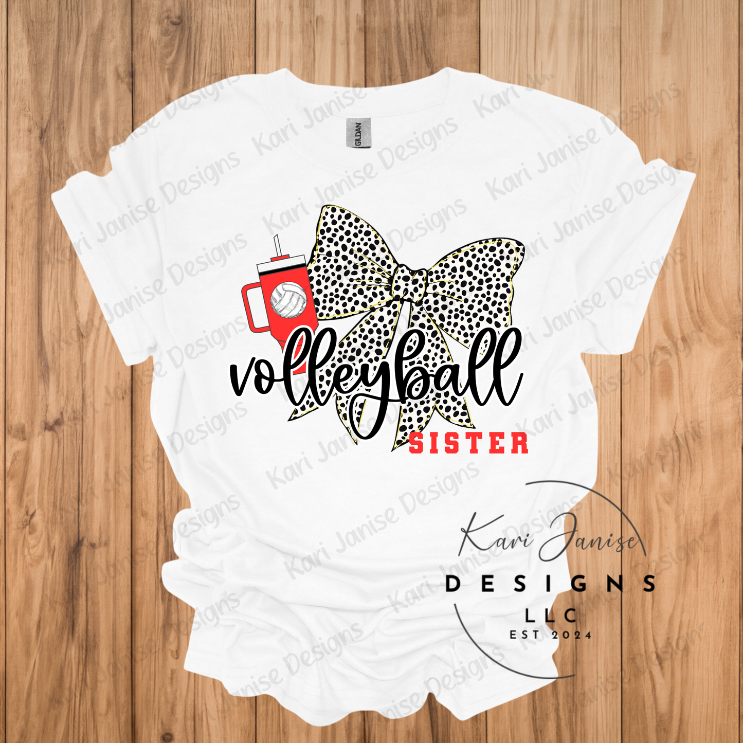 Volleyball Bow Custom (Any name and cup color)