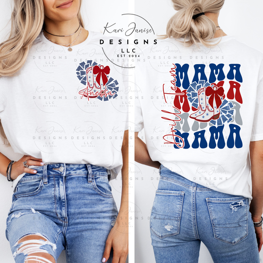 Stacked Drill Team Mama - Custom Pocket Name