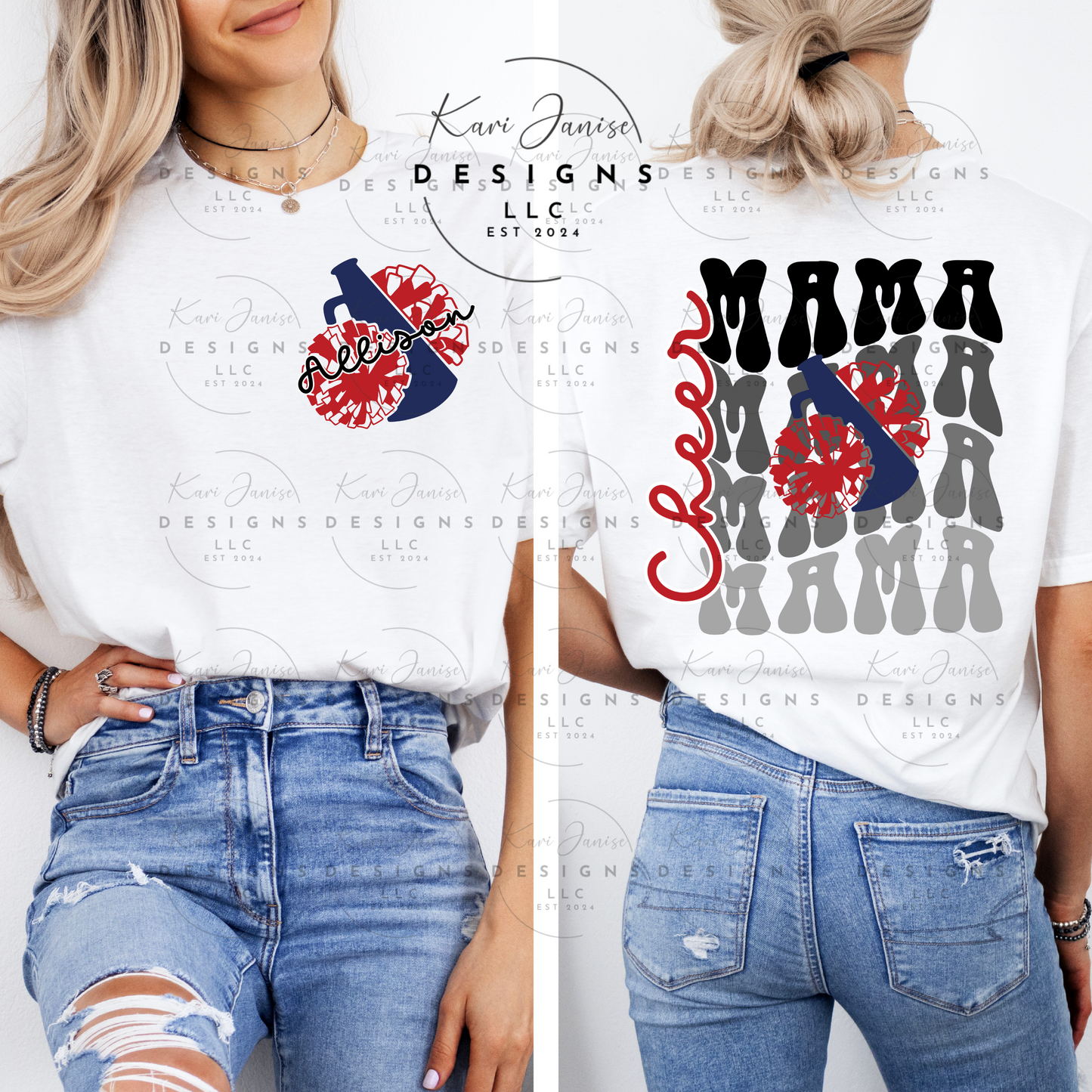 Stacked Cheer Mama - Custom Pocket Name