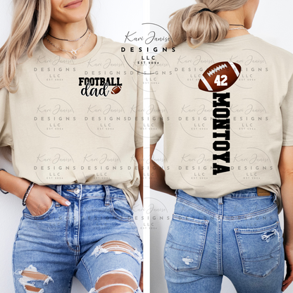 Football Custom Name Front Pocket and Back