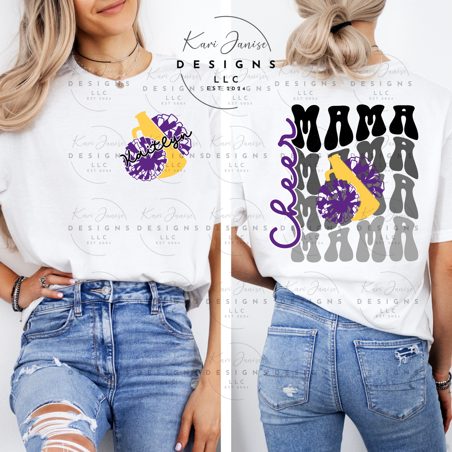 Stacked Cheer Mama - Custom Pocket Name