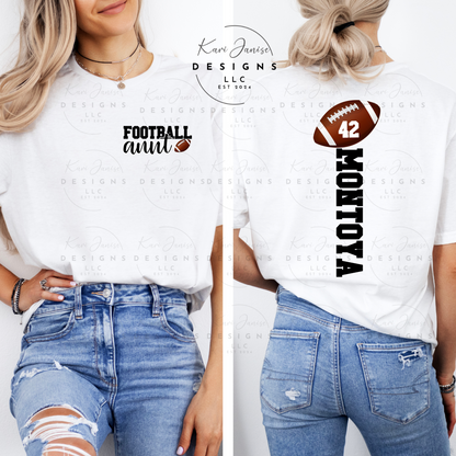 Football Custom Name Front Pocket and Back