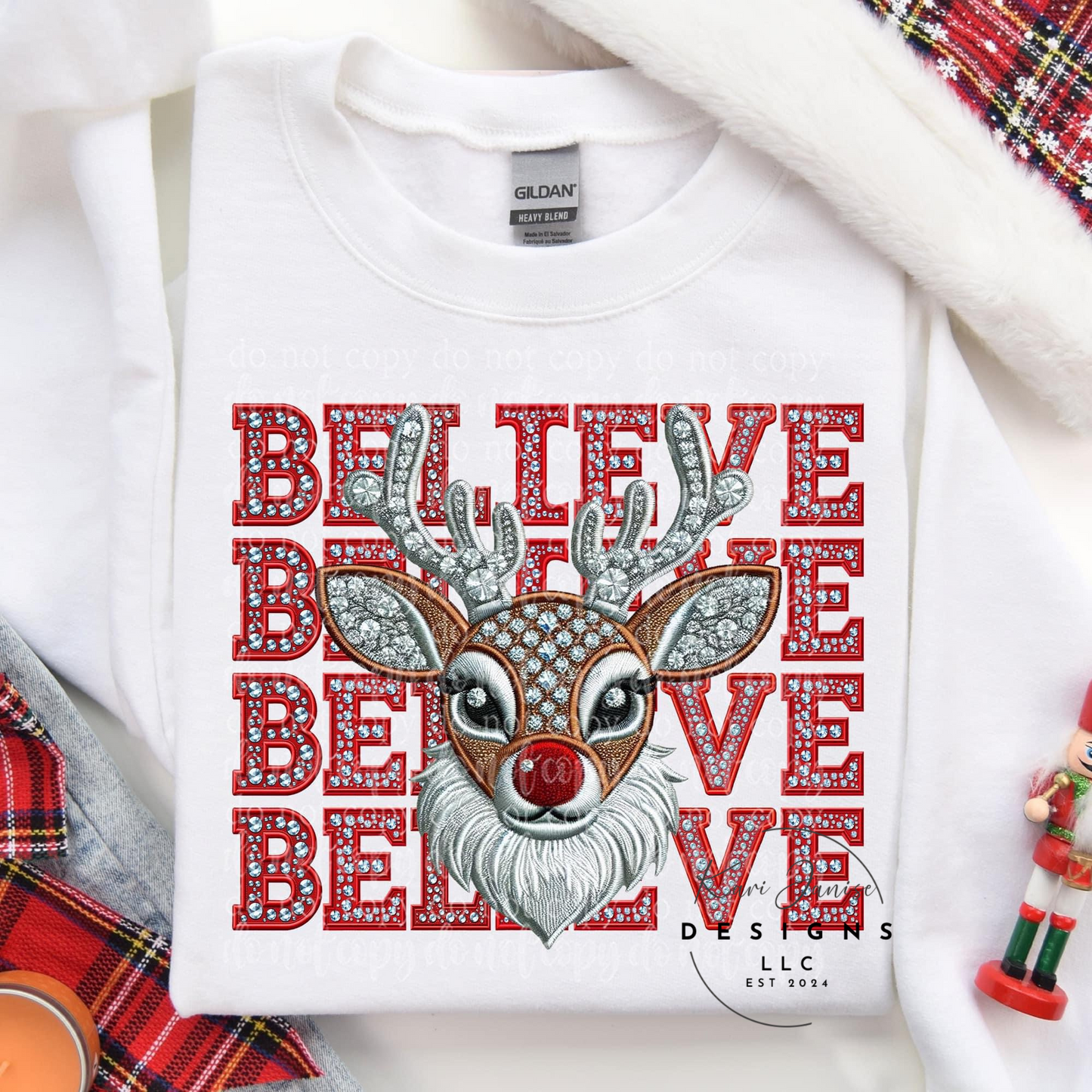 Believe Faux Embroidery