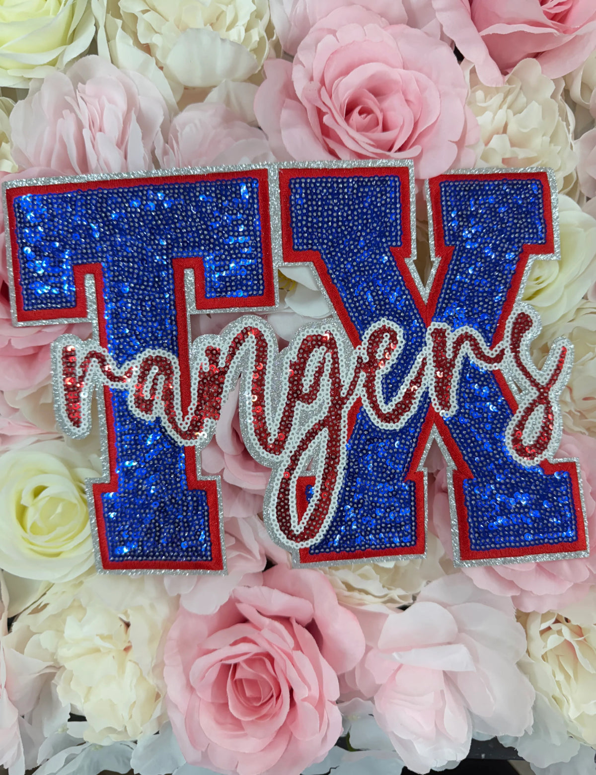 Texas Rangers 34 Patch Texas Rangers Sequin Patch – Kari Janise Designs, LLC