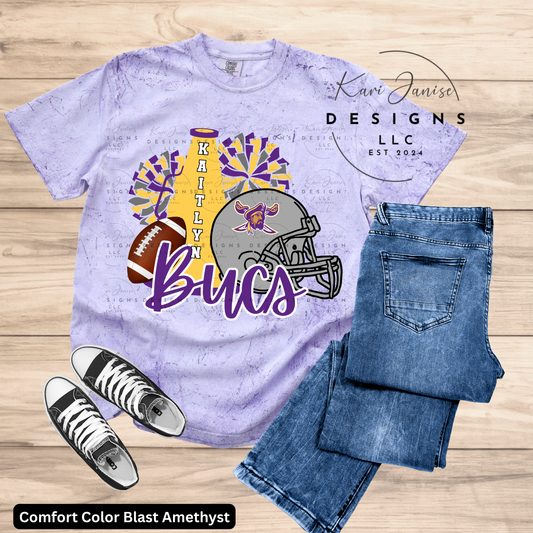 Cheer Pom & Football Custom - Any Name & School