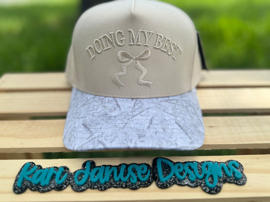 Doing My Best Camo Embroidered Snapback Hat