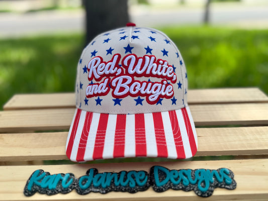 Red, White, and Bougie Embroidered Snapback