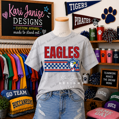 Checkered Custom Mascot - Any School/Team
