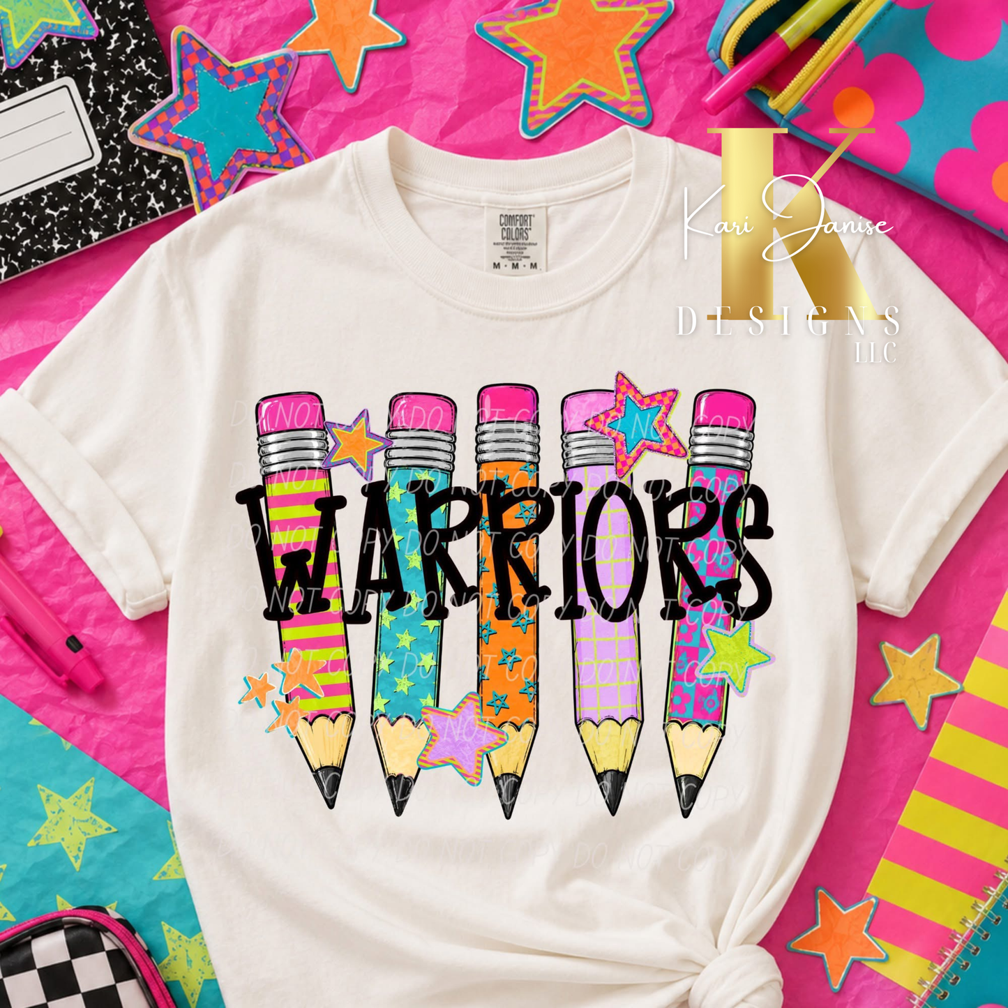Colorful Pencils School Spirit - Any School/Mascot