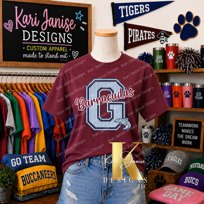 Varsity Pinstripe Custom Mascot - Any School/Team