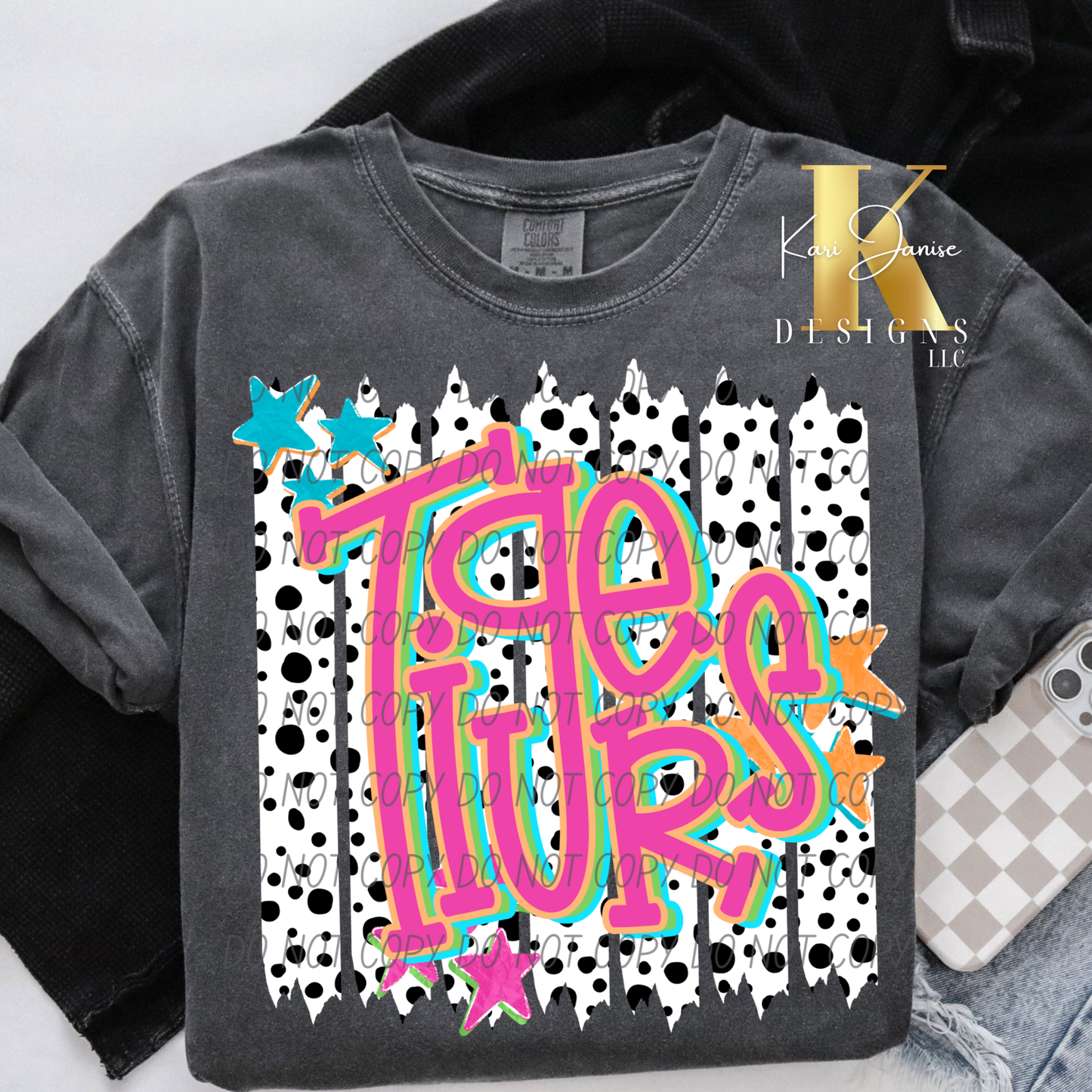 Polka Dot Stripes Custom Mascot - Any School/Team