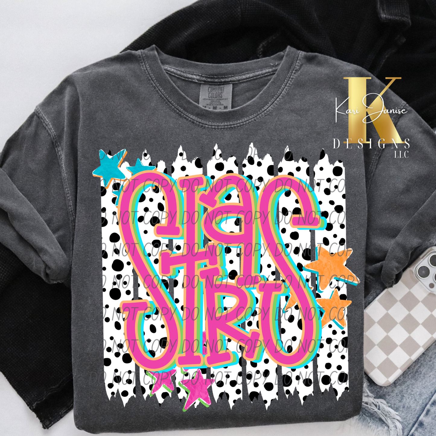 Polka Dot Stripes Custom Mascot - Any School/Team