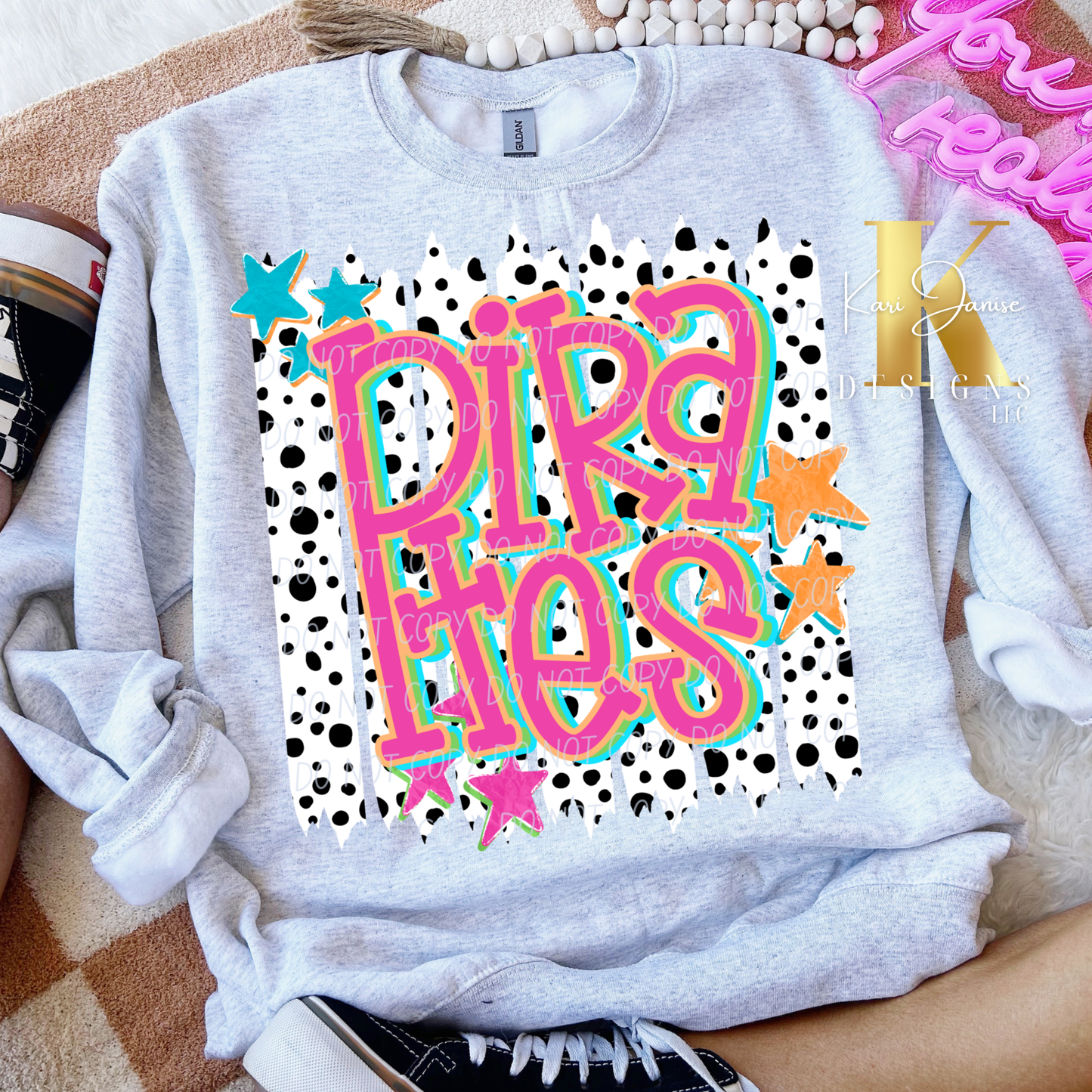 Polka Dot Stripes Custom Mascot - Any School/Team