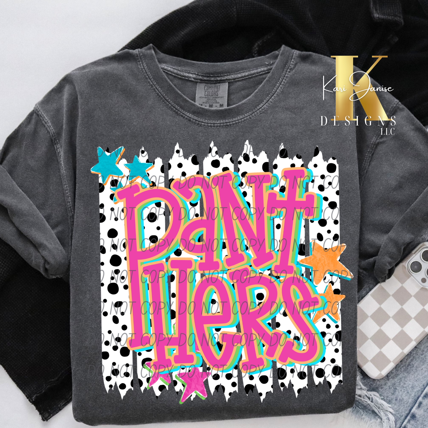 Polka Dot Stripes Custom Mascot - Any School/Team