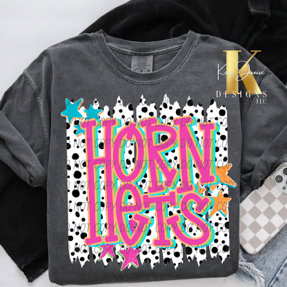 Polka Dot Stripes Custom Mascot - Any School/Team