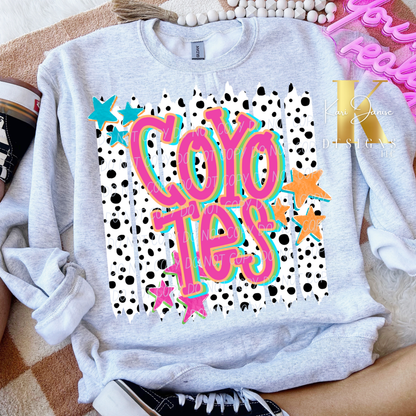 Polka Dot Stripes Custom Mascot - Any School/Team