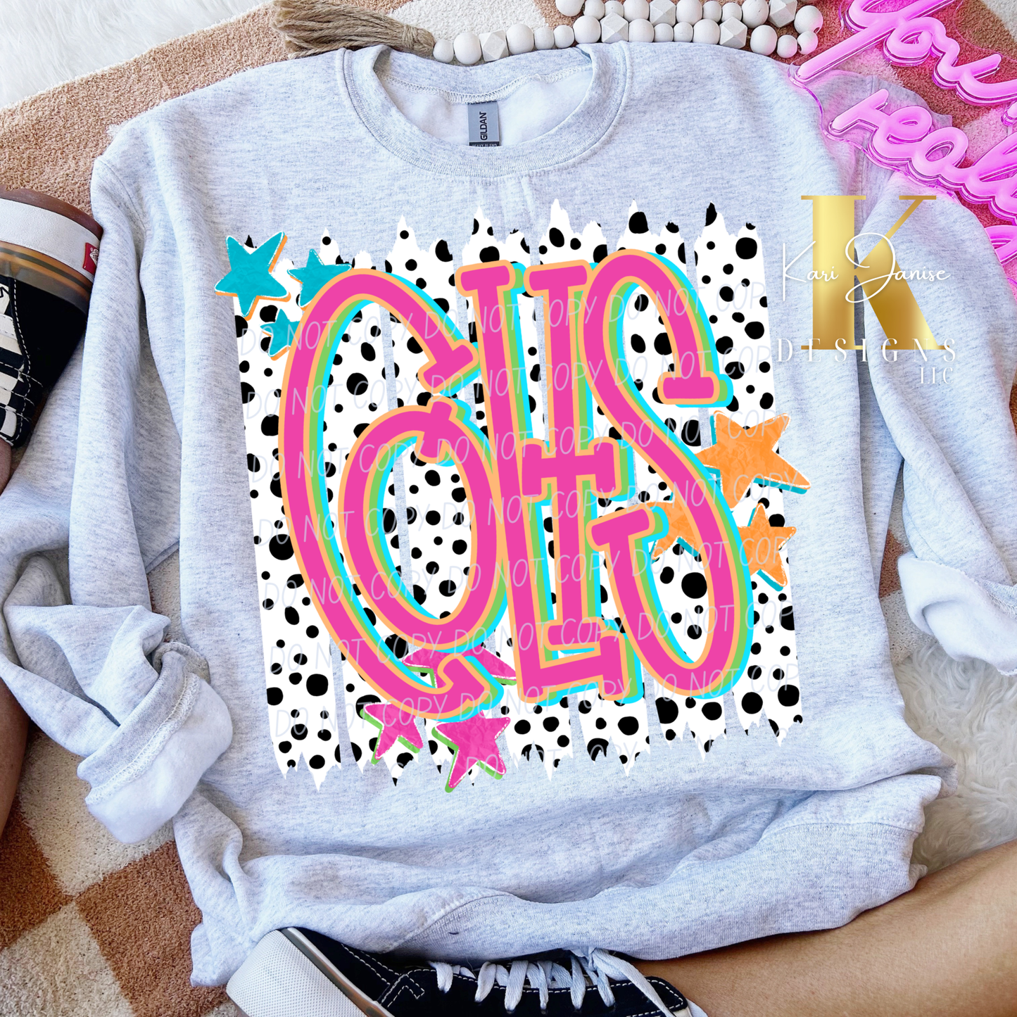 Polka Dot Stripes Custom Mascot - Any School/Team