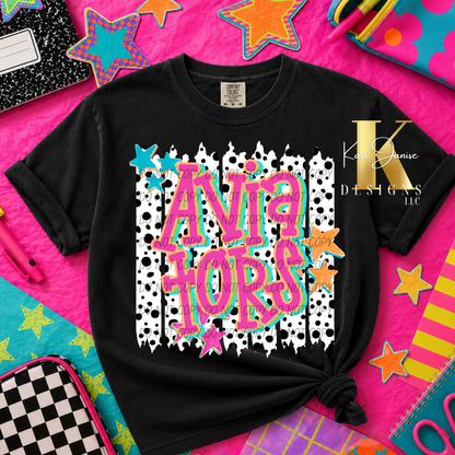 Polka Dot Stripes Custom Mascot - Any School/Team