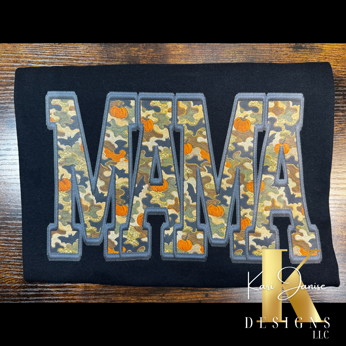 Spooky Mama Camo Faux Embroidery