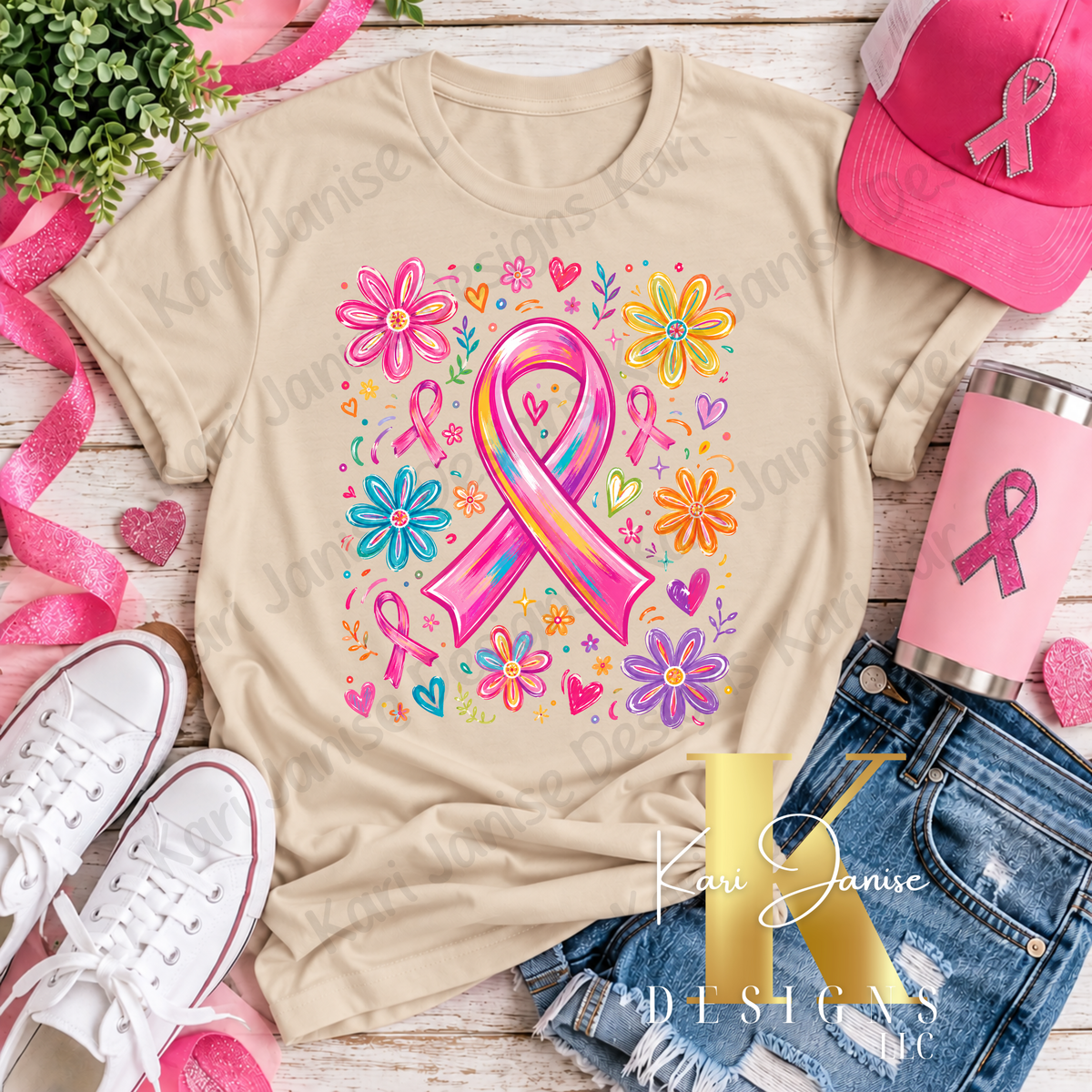 Colorful Pink Ribbon
