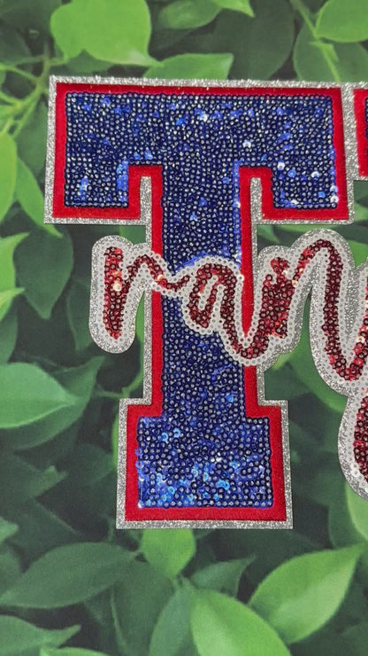 Texas Rangers Sequin Patch